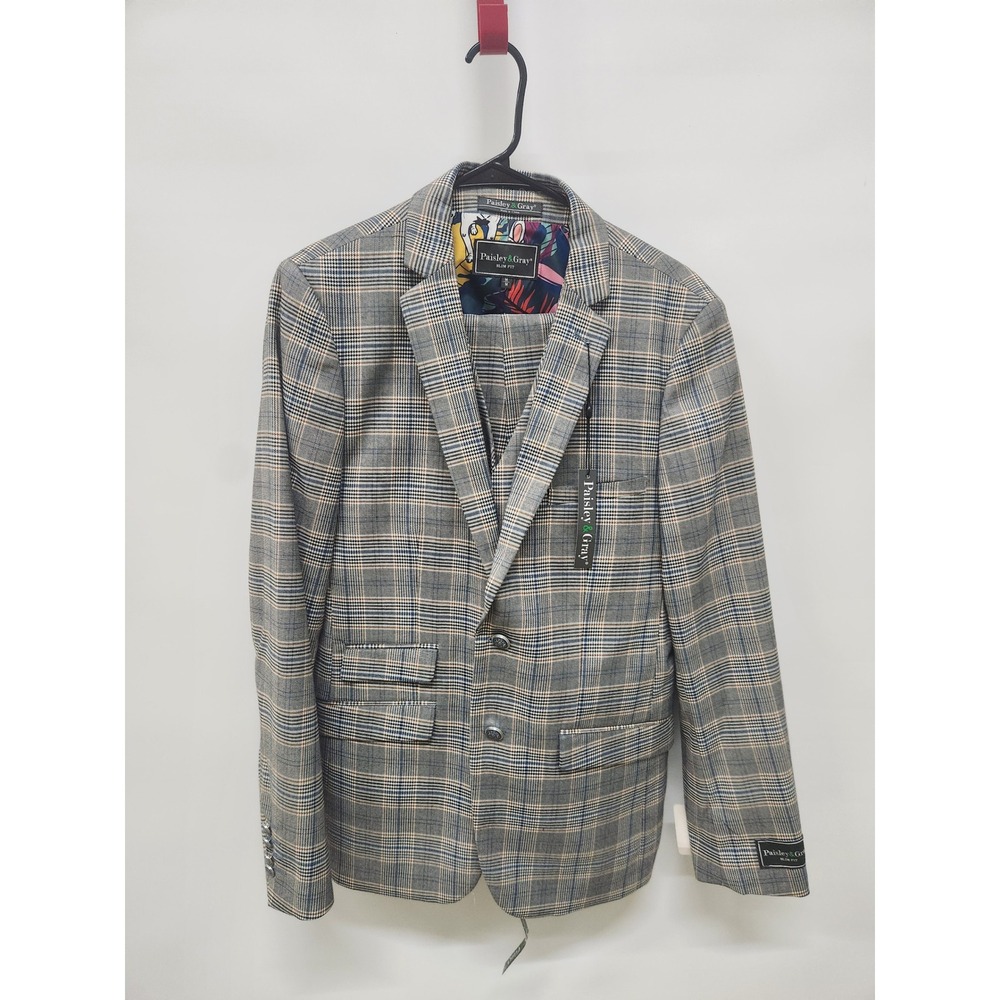 NWT Paisley & Gray Mens 3 Piece Slim Fit Suit